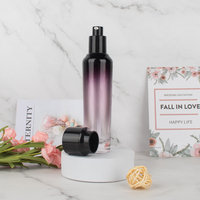 Ensemble d'emballage cosmétique fantaisie bouteille de lotion 120ml 100ml 50ml avec pompe de pulvérisation noire et couvercle noir pot de crème 50g 30g pompe de pulvérisation