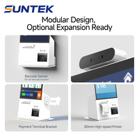 Moniteur LCD POS 15,6 pouces avec SDK pour borne de libre-service Android/Windows SUNTEK, sur comptoir ou sur pied