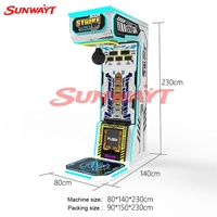 Machine de boxe d'arcade Big Punch Strike Hard avec cadre métallique, interface en anglais, jeu à prix