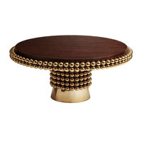 Ensemble de table à manger ronde en placage de bois de wengé de luxe sur mesure haut de gamme avec 4 chaises et base en laiton poli pour villa
