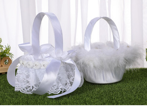 Suministros de decoración de boda occidental Día de San Valentín Boda nupcial Chica Encaje Flor Cesta Flor - Product Image 5