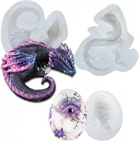 3d Large Dragon Silicone Molds Flying Dragon Resin Mold Animal Epoxy Molds  Crystal Statue Making Molds For Diy Fighting Dragons Wall Hanging Home Offi
