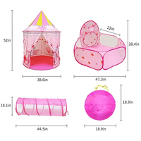 Ensemble de 3 tentes de jeu pour filles, château de conte de fées, tunnel de ramper, château de princesse, jouet