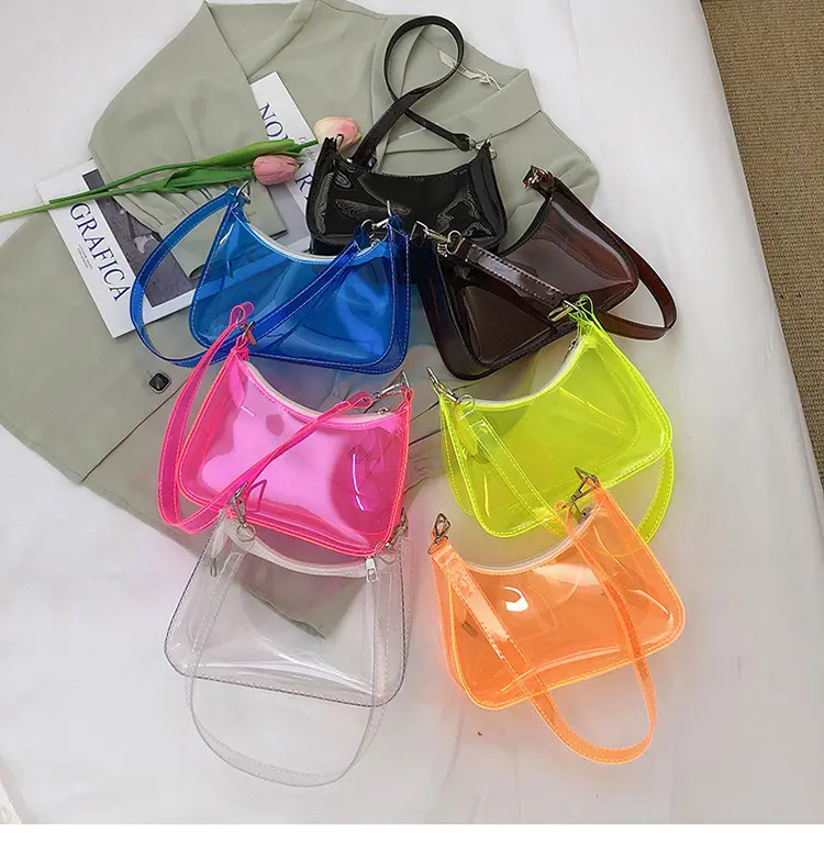 2022 New Fashion Clear Purse for women Jelly Purse Ladies Transparent Clutch Mini Shoulder Bag