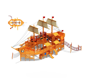 Produits du parc d'attractions aire de jeux en bois bateau de Pirate aire de jeux en bois pour enfants - Product Image 1