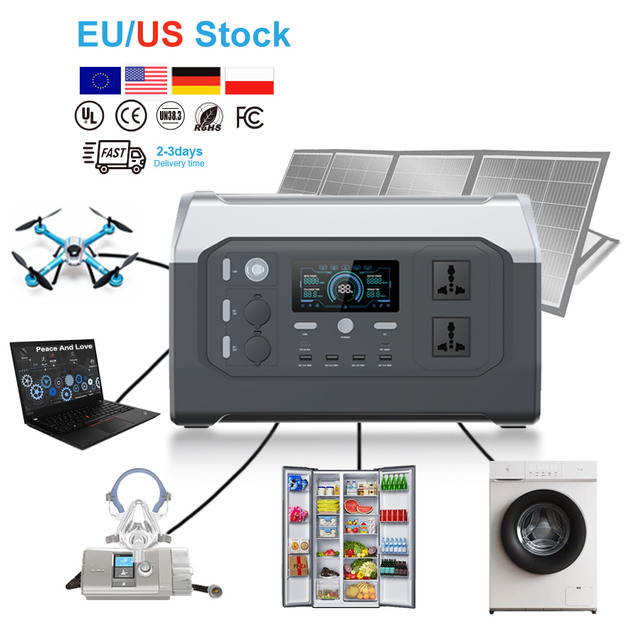 In Stock 1000W Solar Generator Systems 1024Wh Best Emergency Lithium Battery Portable Power Station
