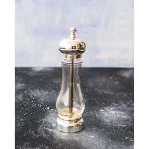 Ensemble moulin à poivre et à sel Campidelli rechargeable par USB, en cristal et en métal argenté, avec emballage en boîte - Product Image 4