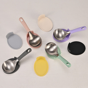 Cuchara Antiadherente de Acero Inoxidable 304 con Mango de Silicona Confortable para el Hogar y Restaurantes, Cuchara de Cocina Resistente al Calor - Product Image 4