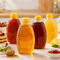 Bouteille Distributrice de Miel en Plastique PET Transparent de Qualité Alimentaire avec Bouchon Flip-Top Anti-Fuite – Vente en Gros