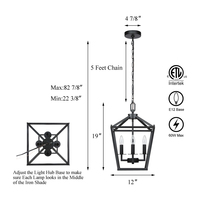 Lampe suspendue en fer noir de style industriel américain pour salle à manger, chambre à coucher