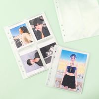 Recharge d'album Kpop avec pochettes de 3 pouces et 5 pouces pour le stockage de petites cartes A5 A6 A7, 4 grilles de transparence, 6 trous, pages de reliure en PVC