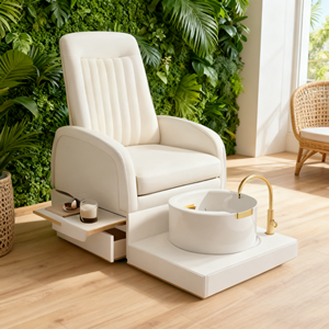 Luxury Spa Pedicure <b>Chair</b> Reclining Seat Whirlpool <b>Vibration</b> Massage Ceramic Plastic Tub Automatic Drainage - Product Image 1