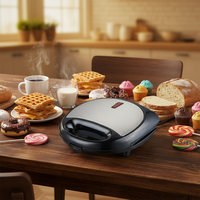 Nouvelle Machine à Sandwich Antiadhésive 2 Tranches 750W, Plaques Amovibles Faciles à Nettoyer, Poignée Isotherme de Qualité Alimentaire, Idéale pour la Cuisine Domestique