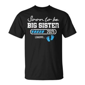 T-shirt per ragazze con stampa 'Soon To Be Big Sister 2025 Loading' - Product Image 1