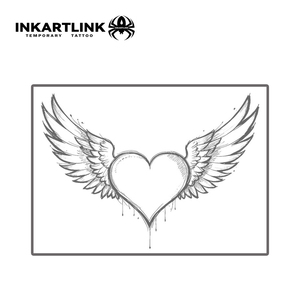 Autocollant de tatouage INKARTLINK pour le corps, autocollant de tatouage en papier, cœur, aile, imperméable, écologique, longue durée, 15 jours, en vrac - Product Image 3