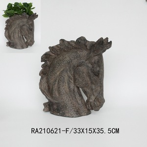 مغنسية حرفية مزارعي خيول أصيص عصاري للحيوانات رأس حصان أصيص زهور ريفي أواني حديقة لتزخارف خارجية مقاومة للماء - Product Image 2