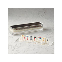 Jeu de société en plexiglas 106 tuiles et deux jokers Jeu de tuiles en acrylique Rummy pour les vacances
