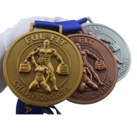 Médaille en métal 3D de haute qualité personnalisée, mignonne et magnifique, plaquée or, avec ruban, pour la Mongolie MDFBF Hanan Fitness