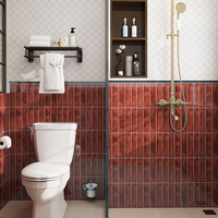 Carreaux muraux en céramique faits à la main 60x240mm Design moderne rétro pour hôtels, cafés, bars Anti-salissures Résistants à l'usure Faciles à nettoyer