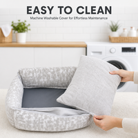 Lit pour animaux de compagnie en velours d'hiver lavable pour chats et chiens - Design moderne doux et confortable
