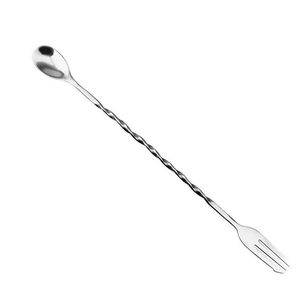 Herramienta de barra de acero inoxidable de 32cm para café, helado, fruta, palo giratorio, mezcla, agitación, azúcar, cucharas de té, tenedor, Metal duradero - Product Image 1