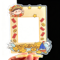 Support photo en acrylique personnalisé à thème Fortune irrégulière, cadre photo de dessin animé du Festival du Printemps, illustration personnalisée stable en stock