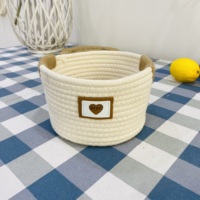 Panier tissé en corde de coton écologique couleurs assorties Styles modernes bacs pliables robustes pour jouets bébé présentoir en boîte
