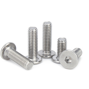 Factory Wholesale 304 Stainless Steel Metric Low Profile Flat <strong>Head</strong> Hex Socket Cap <strong>Screws</strong> Ultra Thin <strong>Head</strong> M2 to M8 - Product Image 1