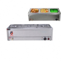 Chauffe-Plats Électrique en Acier Inoxydable Lingduo CCT3 Bain-Marie Commercial pour Buffet, Restaurant et Traiteur, 3 Bacs de 6L, Manuel