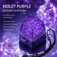 Porte-clés clavier mécanique personnalisé en fibre de carbone, capuchon de touche effet glace craquelée, fidget clicker, lumière LED optionnelle, support de clé, pendentif cadeau