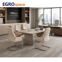 Fauteuil de bureau en cuir ergonomique inclinable de luxe EGROspace Popula pour réception, conférence, visiteur et formation