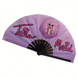 Abanicos Plegables Grandes Guan Sen de Bambú de Alta Calidad, Abanico Clack Rave Personalizado Tallado a Mano para Fiestas, Abanico Plegable Hecho a Mano - Product Image 4