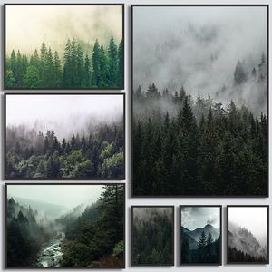 Decoración para sala de estar <span class=keywords><strong>lago</strong></span> amanecer paisaje ilustraciones naturaleza lienzo arte impresión montaña paisaje pared pintura - Product Image 6