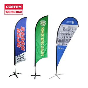 Windproof Feather Beach Flag Custom Business Advertising Feather Beach Flag Outdoor Customized Single and Double-Sided - Product Image 1
