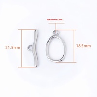 Set Penutup Kalung Gelang DIY dari Baja Anti Karat, Tekan Hidrolik, Model OT, Bulat, untuk Perhiasan, Grosir