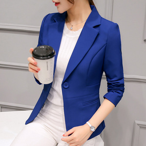 Autumn Women's Casual 1-<b>Button</b> Solid Color Long Sleeve Woven Fashion <b>Suit</b> - Product Image 2