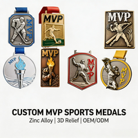 ميداليات رياضية معدنية مخصصة لـ MVP في كرة السلة وكرة القدم وهوكي الجليد والرجبي والبيسبول مع طباعة بالأشعة فوق البنفسجية