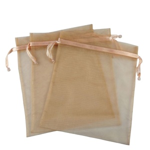 Custom Large Sheer Organza Drawstring Bags with Logo <b>Ribbon</b> Print for Clothing Ideal for Corporate Gifting - Product Image 1