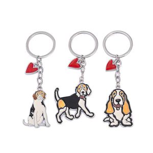Porte-clés en métal décoratif pour animaux de compagnie, motif dessin animé Baggio, Boston Terrier, Beagle, Bouledogue - Product Image 1