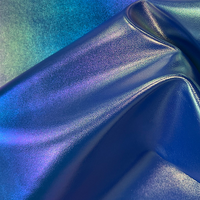 Tissu en cuir PU holographique, cuir synthétique laser irisé pour sacs