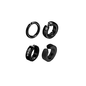 Cross <b>Clip</b> <b>On</b> <b>Earrings</b> Black Alloy Unisex Hip Hop Fashion Jewelry Set 10 Pcs - Product Image 4