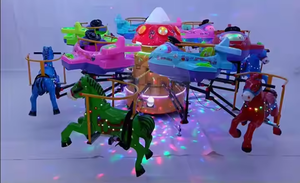 Manège à chevaux de parc d'attractions intérieur/extérieur avec sièges rotatifs et lumières, manège en plastique pour usage commercial - Product Image 5