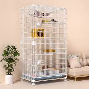Venta al por mayor de lujo gato jaula de tres pisos súper grande espacio libre gato casa nido cobertizo escalada marco-para villas - Product Image 4