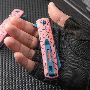 Hochwertiger 3D-Druckkrapfen Griff scharfes tragbares taktisches EDC Tragbares Falt taschen messer für den Außenbereich - Product Image 6