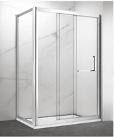 Cabine de douche coulissante à double paroi avec cadre en aluminium, style moderne et minimaliste, fabrication chinoise, vente chaude