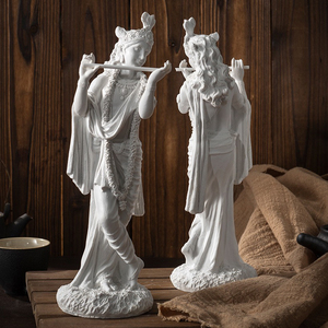 Statua Feng Shui in Resina, Statua di Krishna Indiana Intagliata a Mano, Scultura del Dio Indù del Sud-Est Asiatico per Regali Festivi - Product Image 3