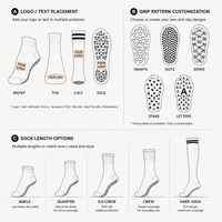Chaussettes de yoga pour femmes de haute qualité avec grip antidérapant, chaussettes de Pilates personnalisées, chaussettes de yoga et Pilates à grip pour la remise en forme en intérieur