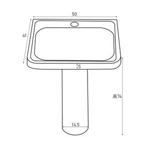 Évier rectangulaire sur pied en acier inoxydable SS304, évier colonne autoportant épaissi <span class=keywords><strong>de</strong></span> 1,0 mm pour salle <span class=keywords><strong>de</strong></span> bain domestique et zone utilitaire extérieure - Product Image 6