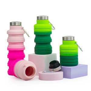 Bouteille d'eau pliable en silicone 500 ml, qualité alimentaire, réutilisable, portable, pour le sport et les voyages en extérieur, OEM - Product Image 4