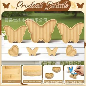 Shijie Wooden Butterfly <b>Snack</b> <b>Tray</b> Set Solid Wood Serving <b>Tray</b> For Party Food Display Decorative <b>Tray</b> - Product Image 3